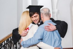 parents and son graduation