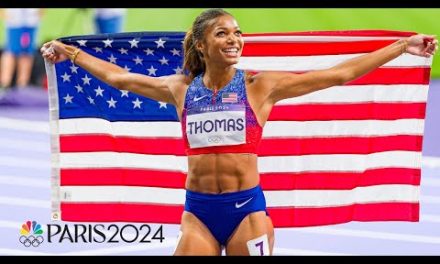 Gabby Thomas learned to ‘deal with the pressure’ for first gold medal | Paris Olympics | NBC Sports