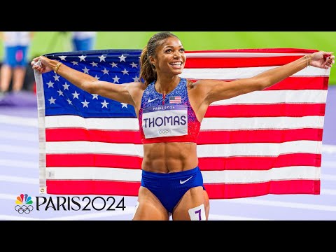 Gabby Thomas learned to ‘deal with the pressure’ for first gold medal | Paris Olympics | NBC Sports