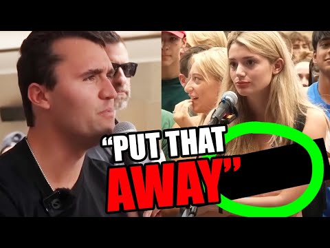 College student REVEALS her “part” to Charlie Kirk during campus debate, lol WTF.